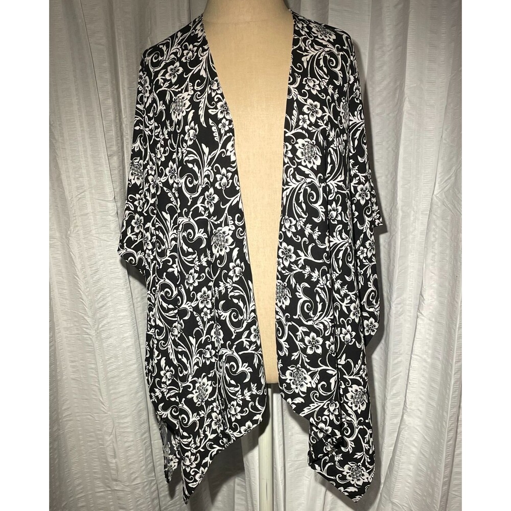 Loft Women's Open Kimono Cardigan One Size Brown Floral Design Lightweight(A2-2)